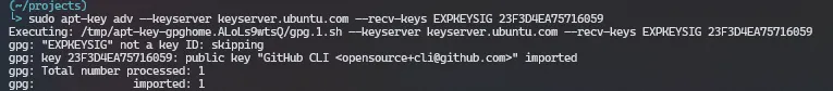 apt-key adv command